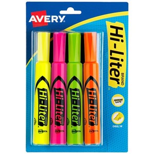 Avery - Hi-Liter Thick Assorted - 4 Ct