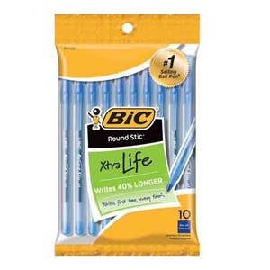 Bic - Xtra Life Blue Pens - 10 Ct