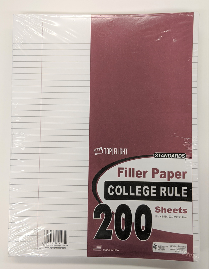 Top Flight Filler Paper College Rule (SKU 10168752115)