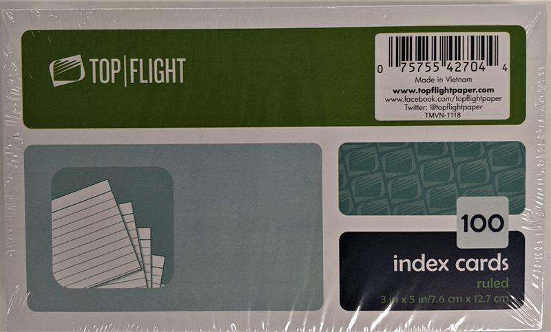 Top Flight Index Cards (SKU 10397886115)